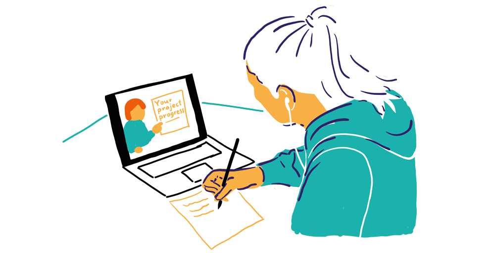 Image 3.5: Young Leader Grantee on a digital check-in call