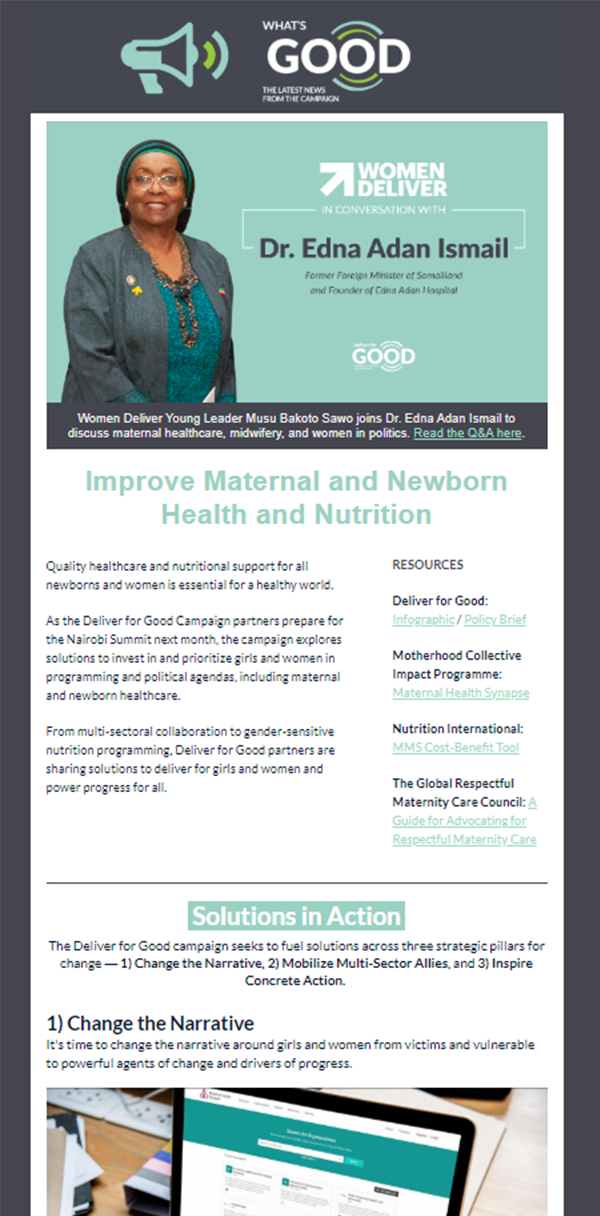 Improving maternal and newborn health and nutrition