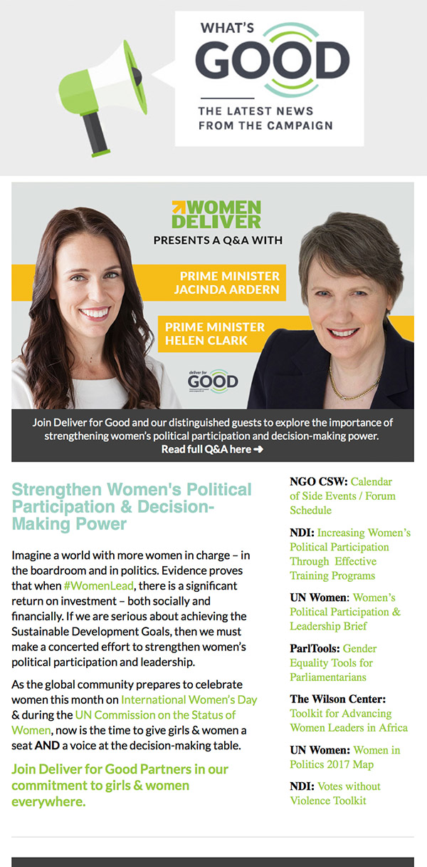What's Good: An Exclusive Q&A with Prime Minister Helen Clark & Prime Minister Jacinda Ardern