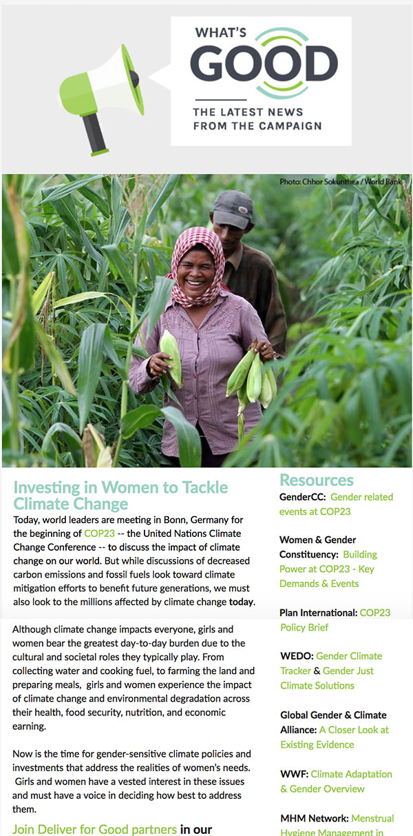 What's Good: Investing in Women to Tackle Climate Change