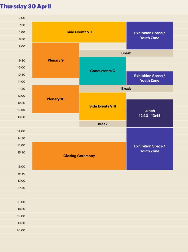 WD 2026 Schedule for Thursday 30 April