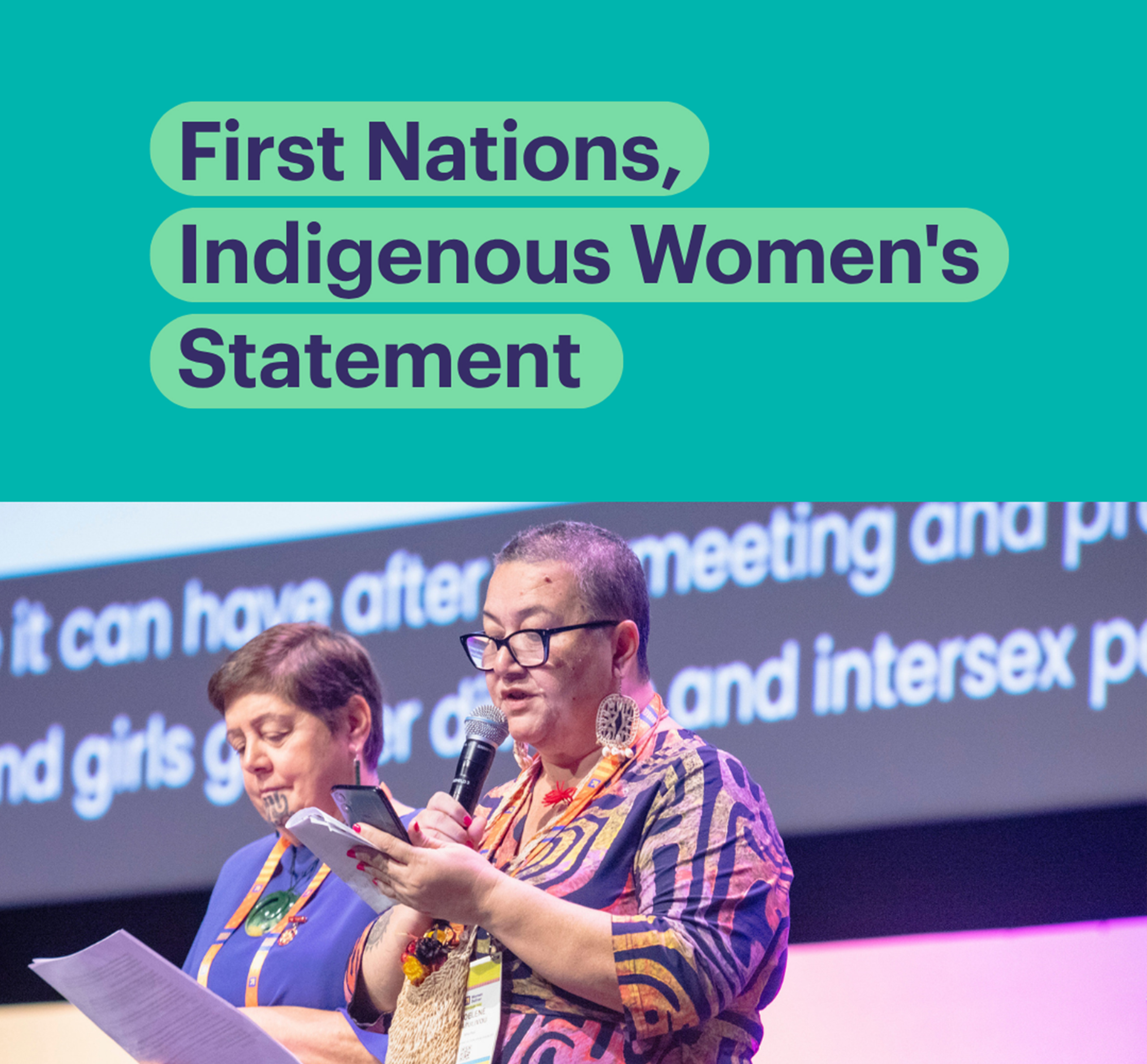 First Nations, Indigenous Women’s Statement